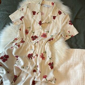 V i n t a g e • Cottagecore 90s floral linen dress